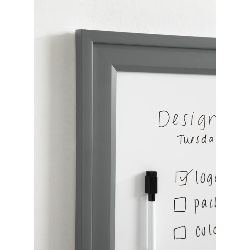Magnetic Melamine Dry Erase Board, 2.29' H x 1.54' W, Gray
