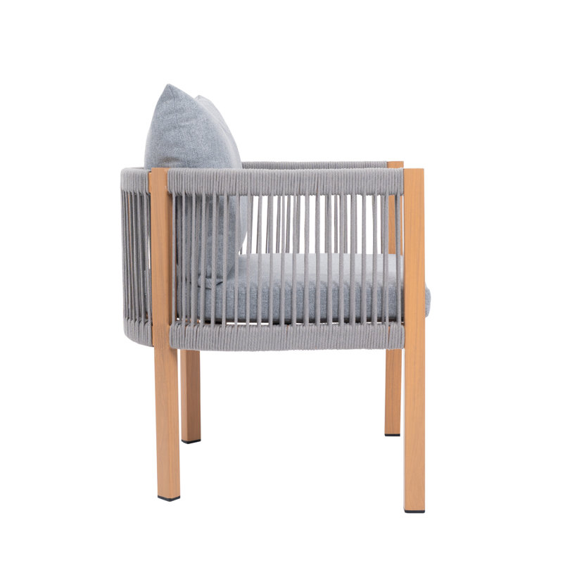 Ensemble de 2 chaises de patio, Gris/Jaune, Gris