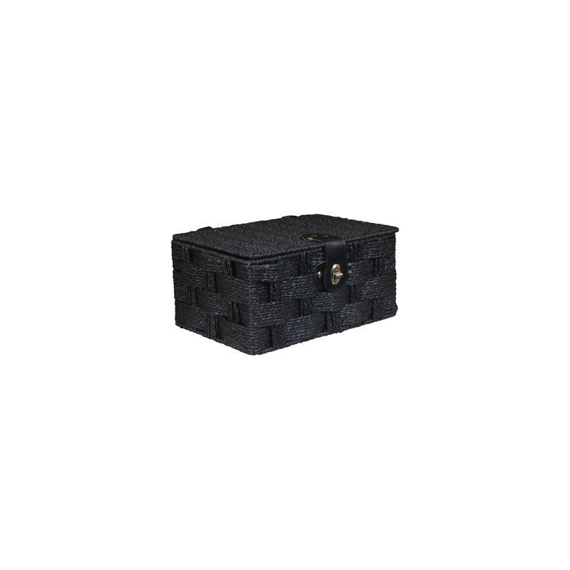 Paper Rope Gift or Storage Hamper, 15cm H x 30cm W x 21cm D, Black