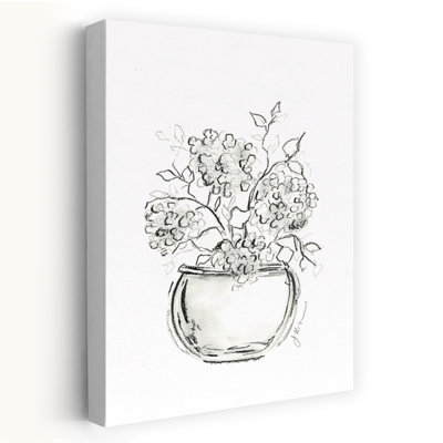 Art floral d'hortensia abstrait contemporain