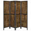Paravent antique 4 panneaux muscade et noir