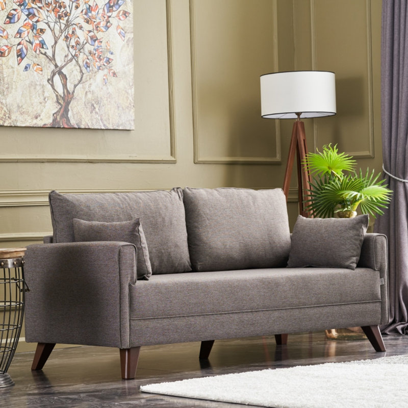Canapé Wylandville, Polyester à 100 % de couleur brune, 33,5 po H x 69,7 po L x 31,9 po P