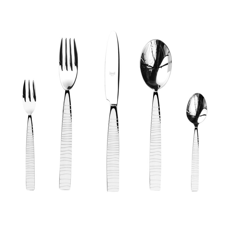 Ensemble de couverts Tigre avec fourchettes à gâteaux - 30 pièces - Acier inoxydable, Argent argent
