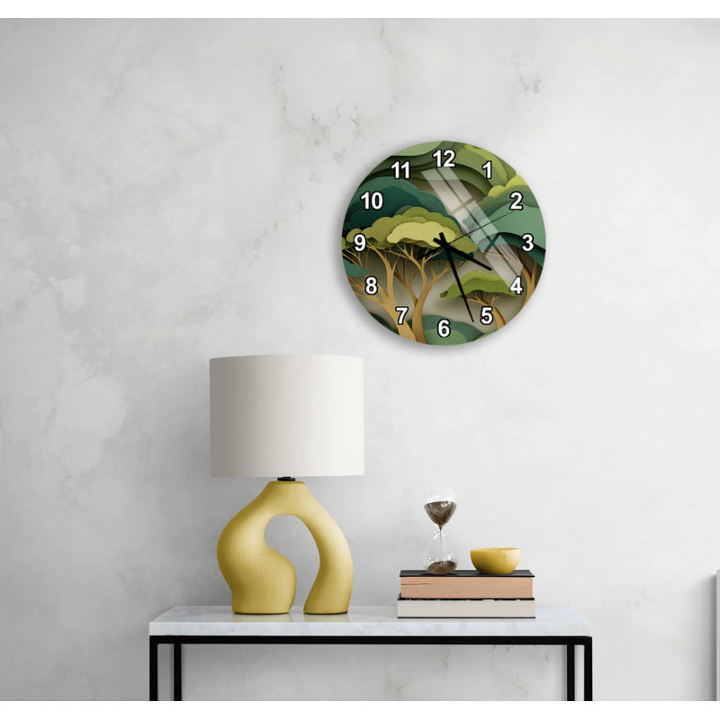 Horloge murale Modern Forest, Blanc anglais, 20 pouces