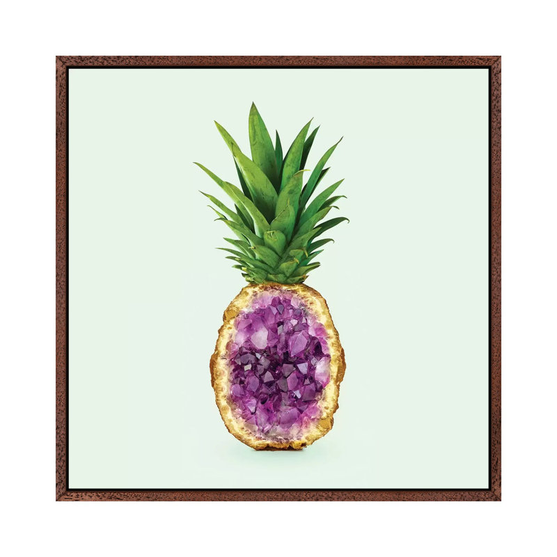 Pineapple Quartz by Paul Fuentes - Print on Canvas, 45.72 cm H x 45.72 cm W, Brown Framed