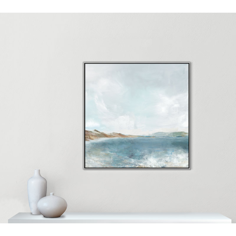 Echoes in Blue Print par PI Studio, H 41,5 po x l 41,5 po, Flottant argenté