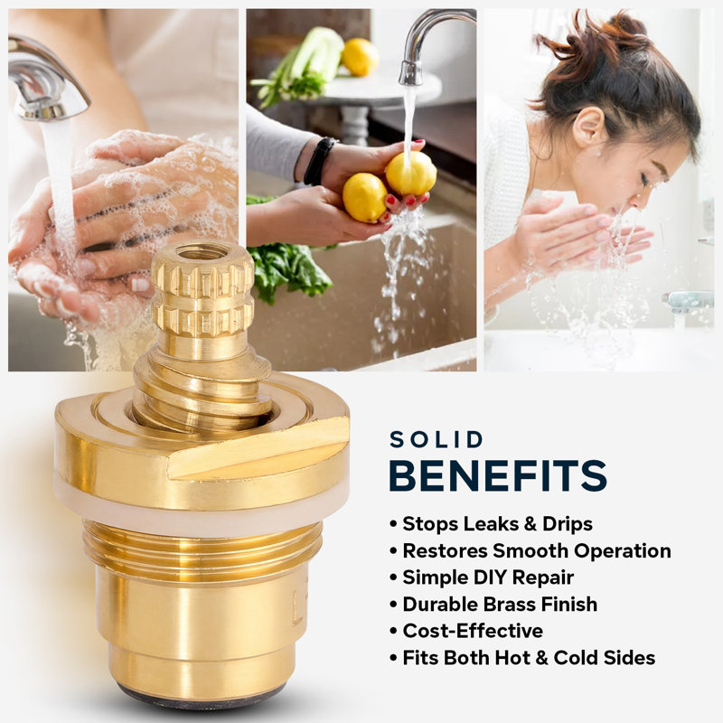 Remplacement de la tige du robinet de lavabo de douche de baignoire Gerber, laiton