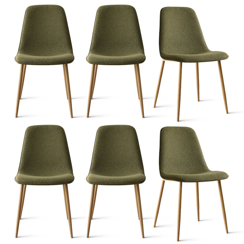 Ensemble de 6 chaises d'appoint à dossier plein de 18 po de hauteur, Vert