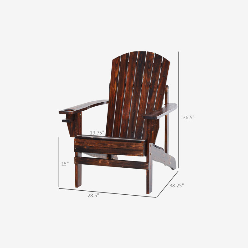 Chaise Adirondack Outsunny, Brun