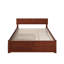 Lit plateforme en bois massif avec pied de lit et gigogne double Daurice-1767493672
