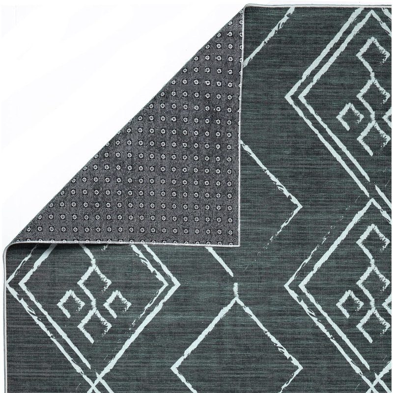 Kelahni Washable Geometric Indoor Rug, Rectangle 8' x 10'