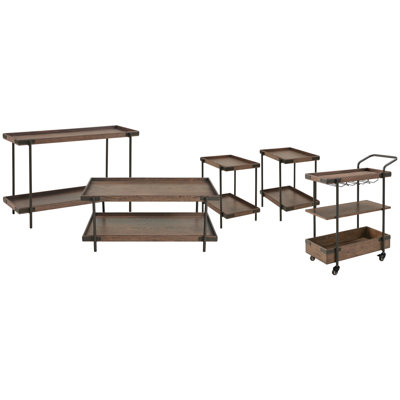 5 - Piece Solid Wood Top Living Room Table Set