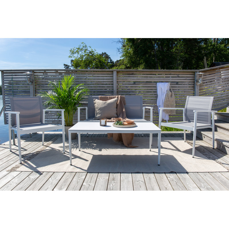 Flemister Metal 4 - Person Seating Group, White