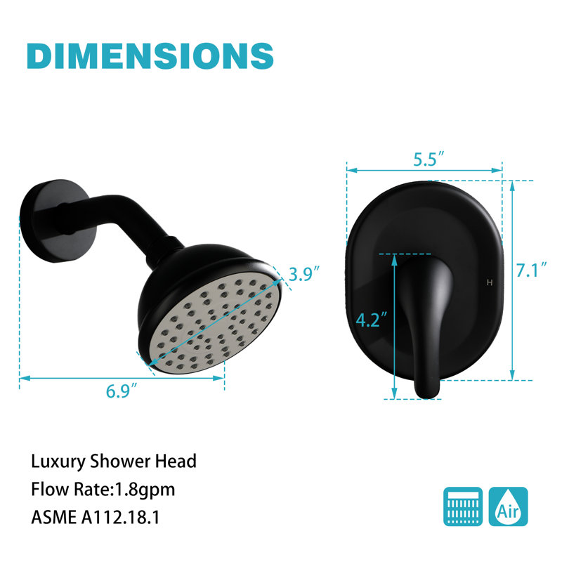Robinet de douche seulement avec valve brute