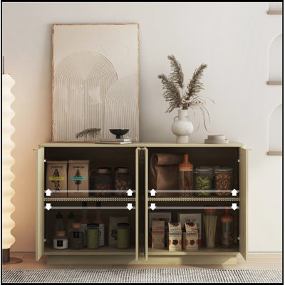 Paille with Adjustable Shelves and Metal Handles