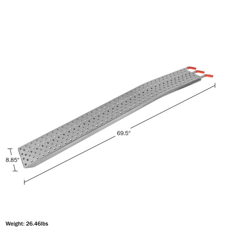 Set of Two 69-Inch Steel Loading Ramps with Anti-Skid Design