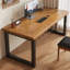 Bureau d'écriture rectangulaire en bois massif brun-982281685