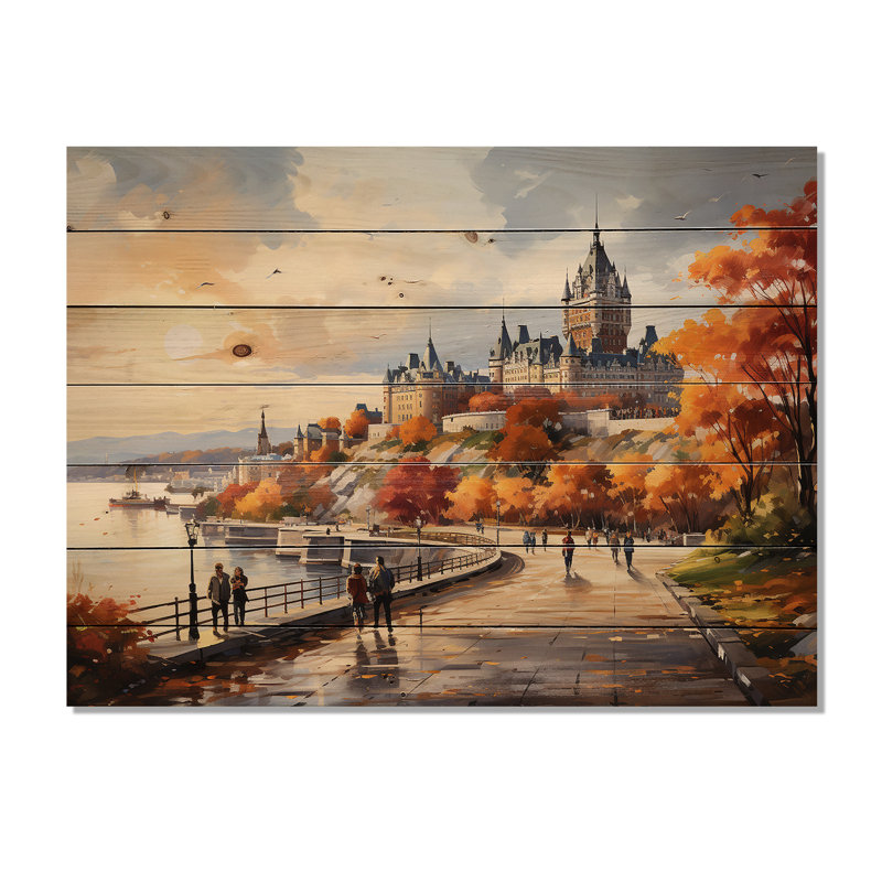 Ville de Québec II, impression sur bois, H 24 po x l 32 po x P 0,78 po