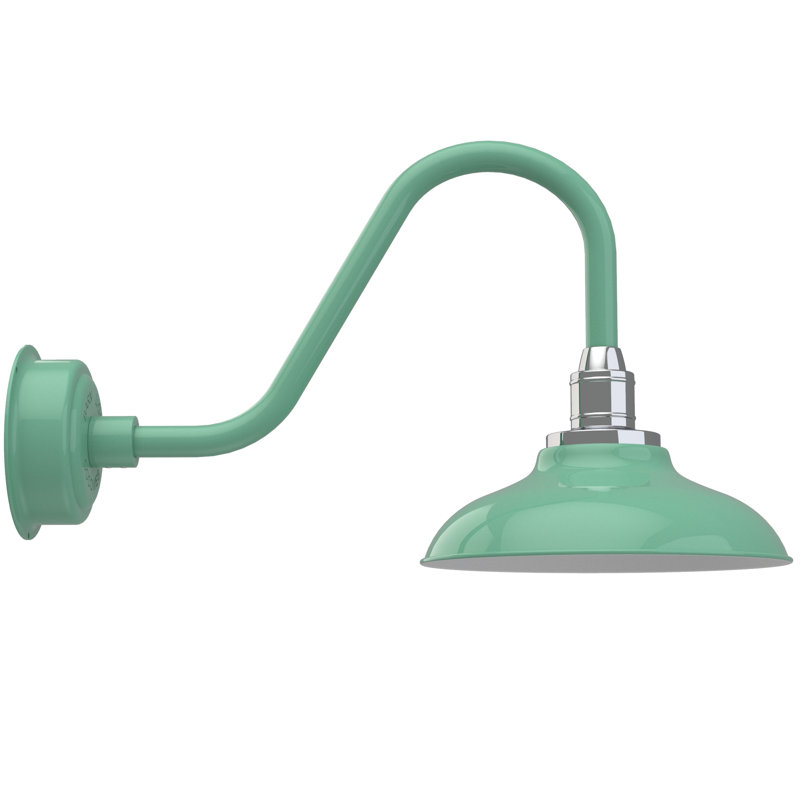 Luminaire de grange d'extérieur Ludwicka, Jade, H 13,87 po x l 12 po x P 25 po