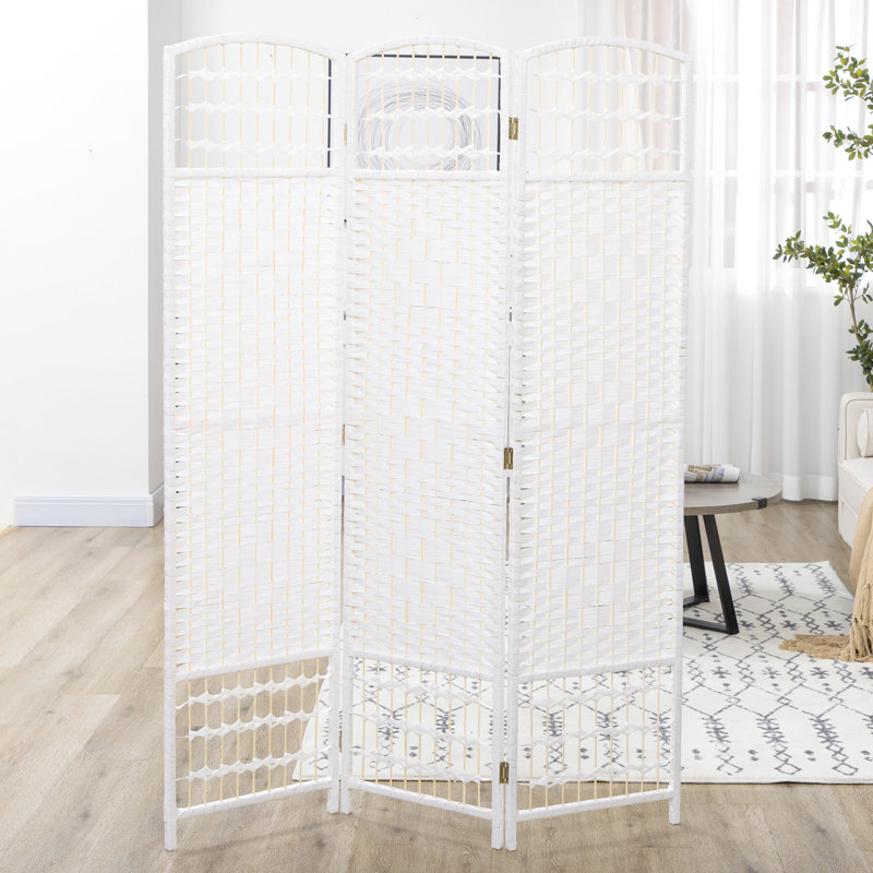 Paravent pliable à 3 panneaux, écran de confidentialité de 1,70 m, cloison en fibre ondulée blanche pour la maison et le bureau, polyvalent et élégant, respirant