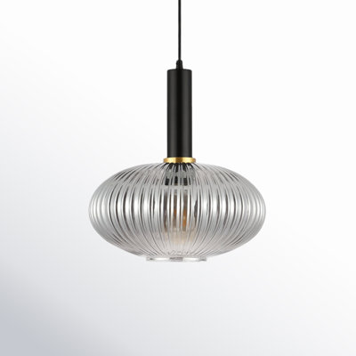 Koto Single Light Ribbed Glass Dimmable Pendant