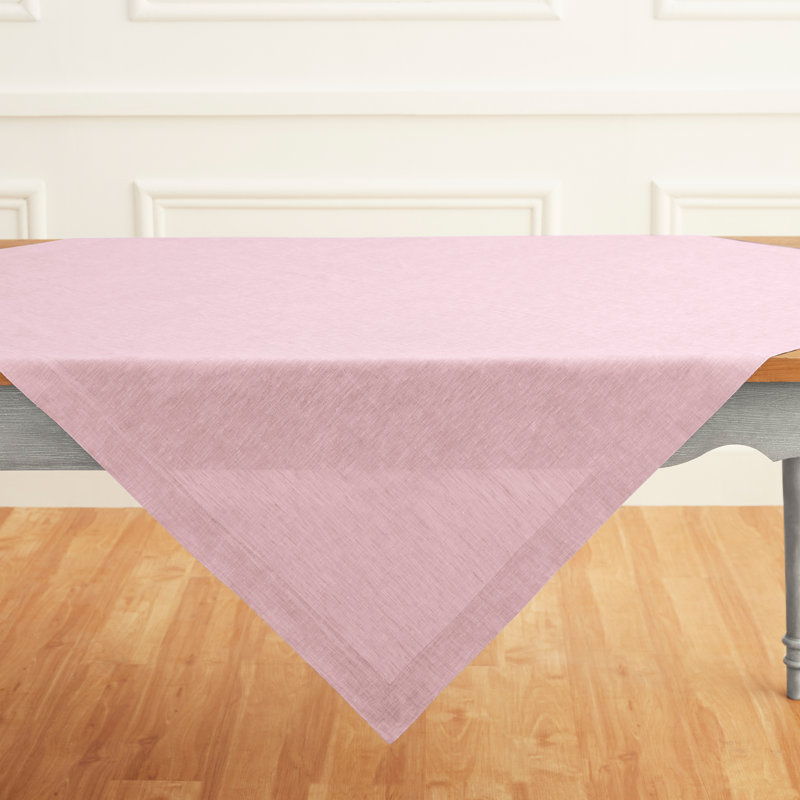 100% Pure Linen Table Throw - Athena, Bubblegum Pink