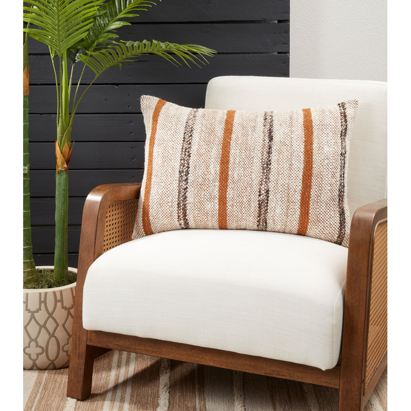 Down-Filled Throw Pillow With Striped Design, Pillow Cover Only - No Insert