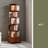 Rotating Bookshelf, 360 Display Corner Bookshelf For Small Space, 6 Tier Bookcase Storage Rack With Wheels-1889655922