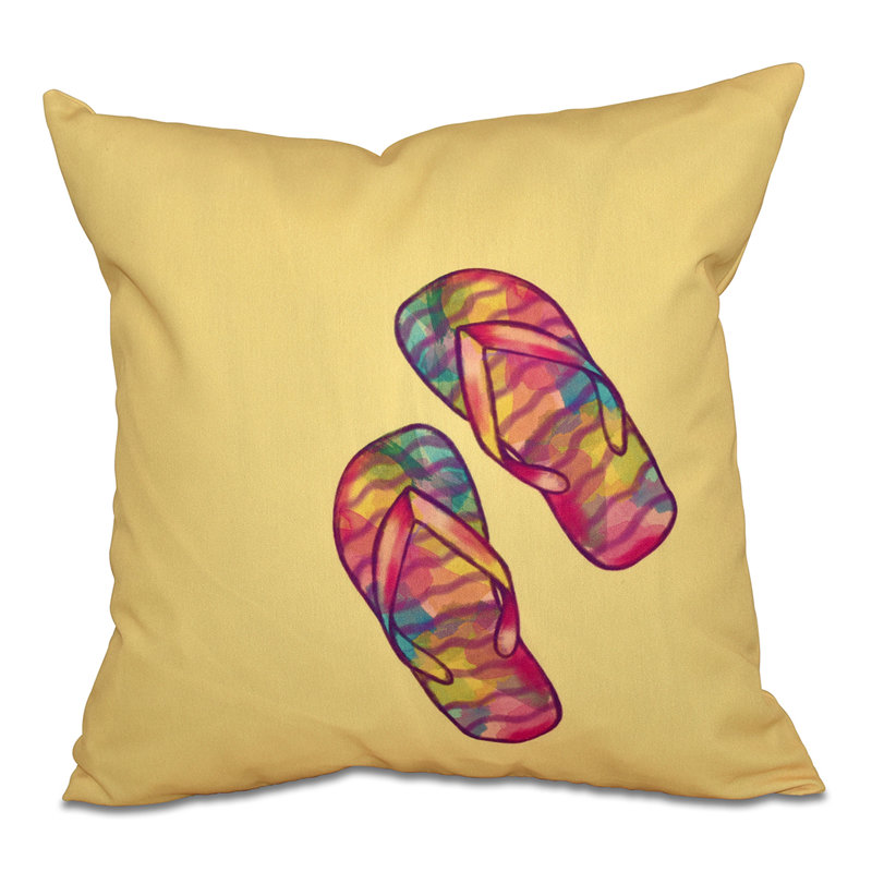Housse de coussin d'extérieur carré Beach Flip, 18 po x 18 po, Jaune