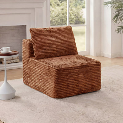 Fauteuil d'appoint rembourré en velours côtelé pour canapé modulaire Kapellen l 29,13 po