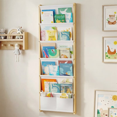 Bibliothèque murale en bois à 6 niveaux pour enfants. Bibliothèque flottante pour enfant, chambre d'enfant, bibliothèque flottante pour enfant