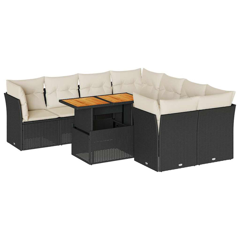 Vidaxl Garden Sofa Set Black