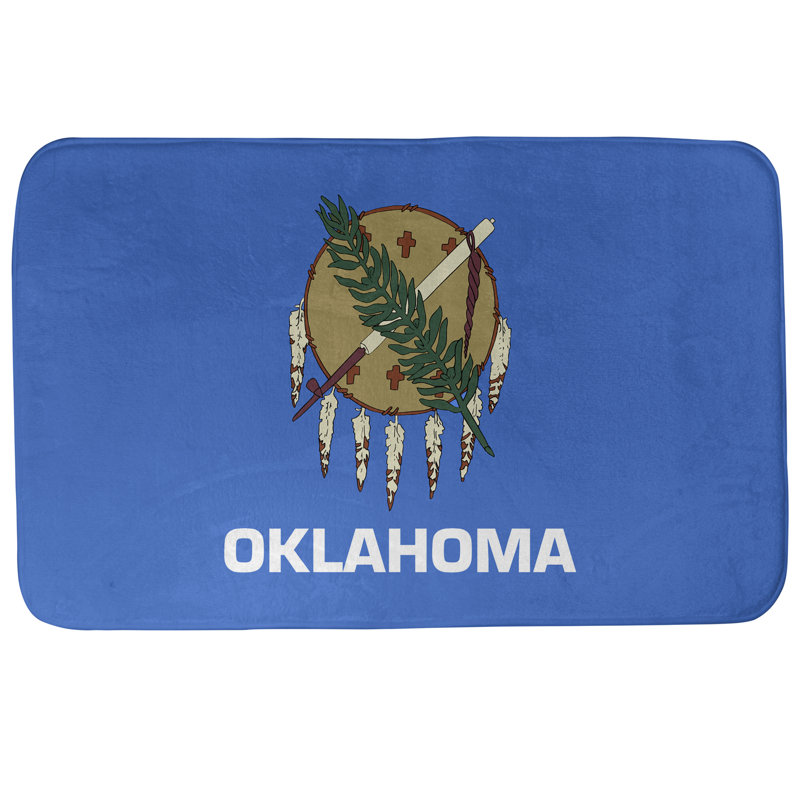 Tapis pour salle de bain à drapeau oklahoma Fawcett, l 17 po x L 24 po