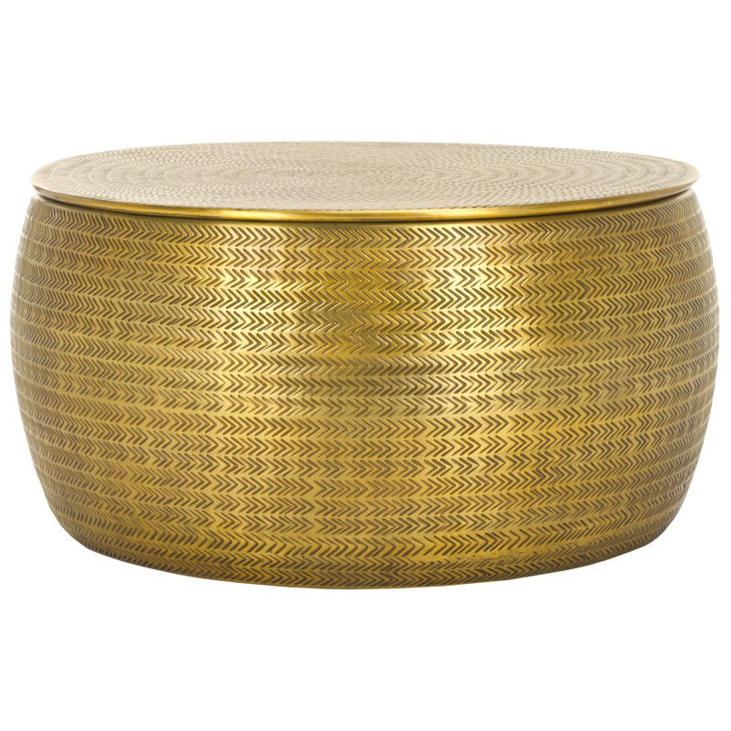 Nuckles Coffee Table With Storage, Gold