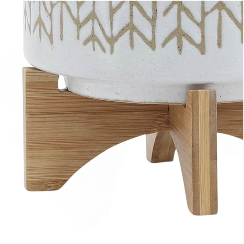 PLATEAU DE 8 po AVEC SUPPORT EN BOIS, BEIGE