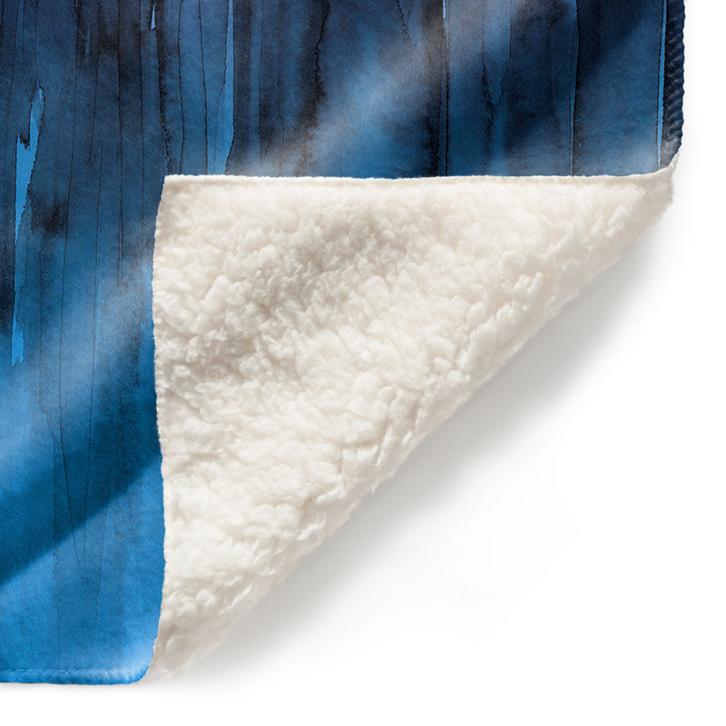 Couverture sherpa bleu rose rose tree trees, l 68 po x L 80 po