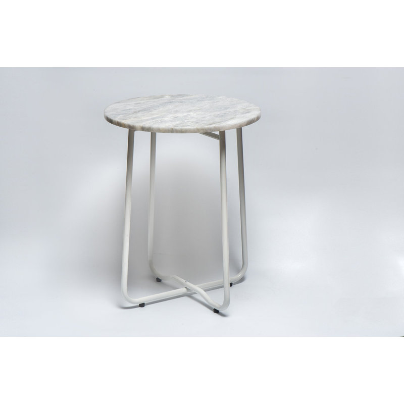 table de bout à pieds croisés, Noir, Blanc