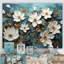 Blanc et bleu, charmante fleur printanière élégance IV - Fleurs, art mural-146368496-146368501