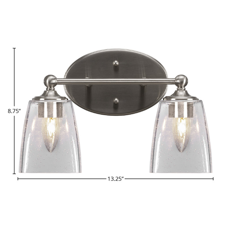 Barre de salle de bain légère Aitkens avec verre carré transparent 4,5 ", Nickel brossé, 2