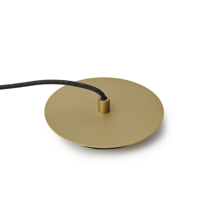Loop Single Pendant In Dark Grey With Sphere IV, Gold