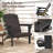 Set of 2 Adirondack Chair w/ Rattan Padded Seat & Back Wide Hidden Cupholder Patio-2074937032
