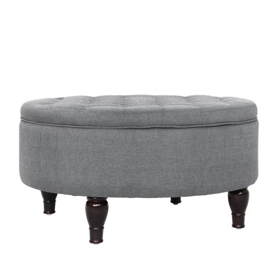 32'' Wide Tufted Round Storage Ottoman