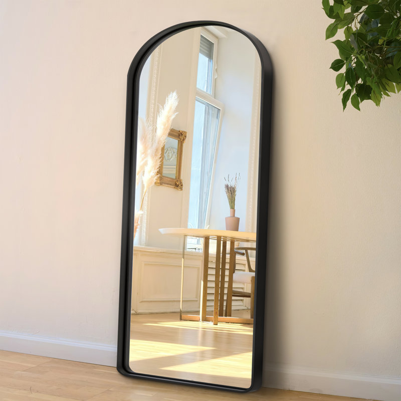 Arsalaan Metal Mirror, 71" x 31", Black