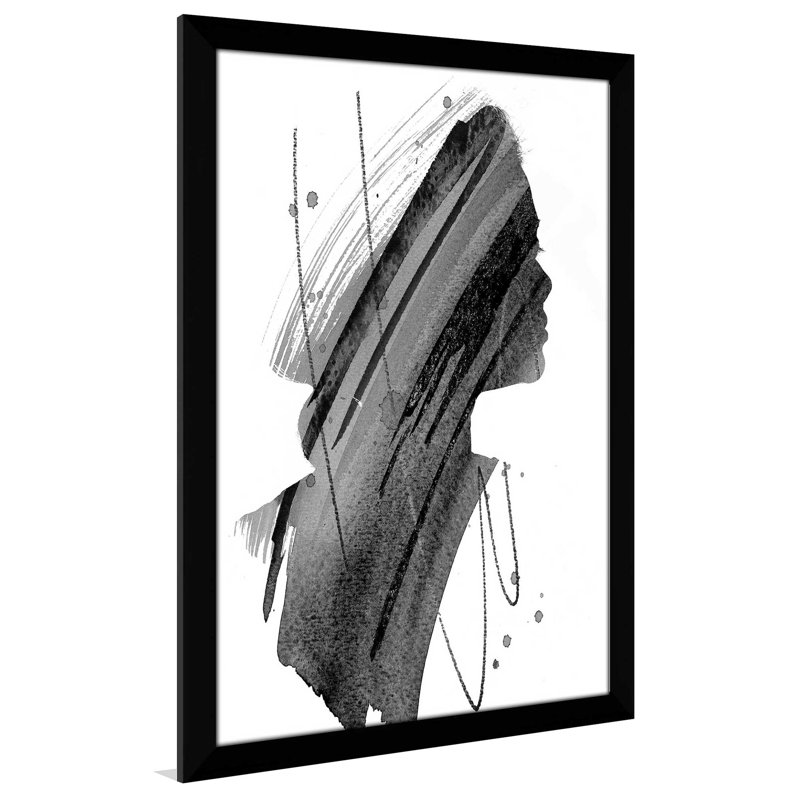 «Dark Mute», reproduction de peinture à l'aquarelle, H 43,5 po x l 27,5 po x P 2 po, Cadre flottant noir