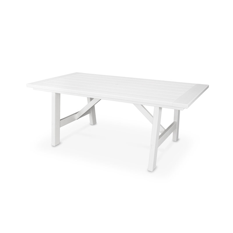 Rustic Farmhouse 39" x 75" Dining Table, White