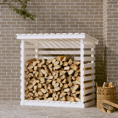  Support à bois de chauffage en bois de pin massif 42,5 po x 28,7 po x 42,5 po