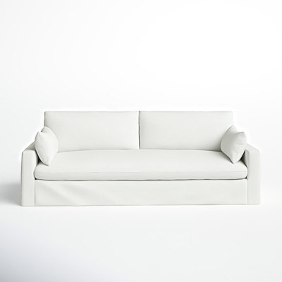 Luna 90"" Square Arm Slipcovered Sofa with Reversible Cushions -  Birch Lane™, 7CE3B743908446FF88C30ACA4FFDAC22