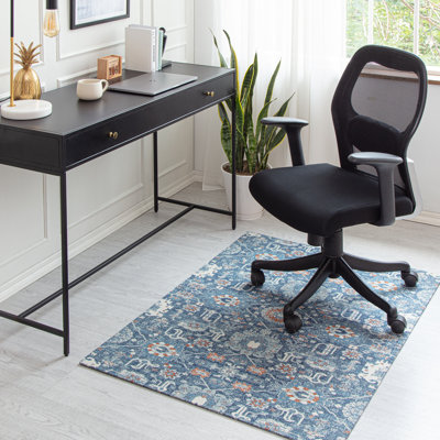 Tapis de chaise de bureau en jacquard de polyester avec support antidérapant Anji