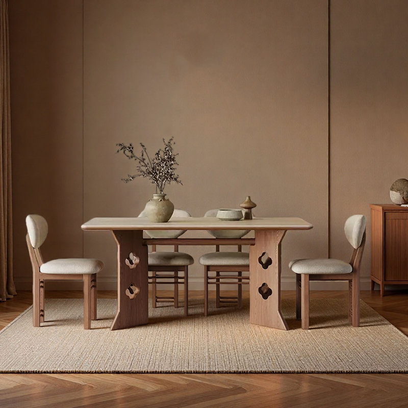 Staveley Modern Solid Wood Rock-Panel Dining Table, 29.5"H x 55.1"L x 31.5"W