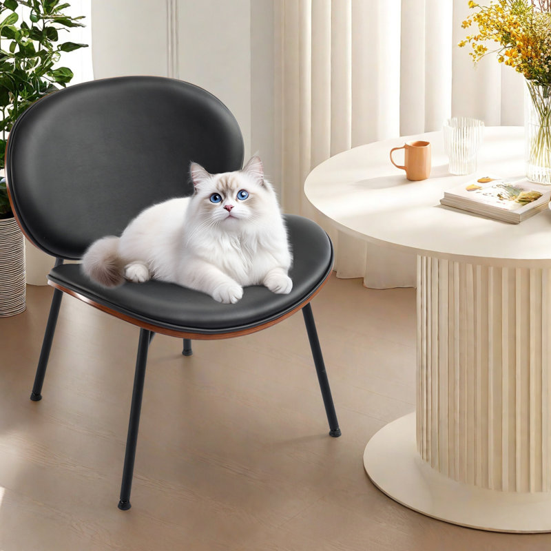 Chaise d'appoint moderne Modern Chair, Similicuir noir